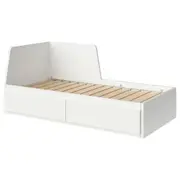 FLEKKE day-bed frame with 2 drawers, white, Single