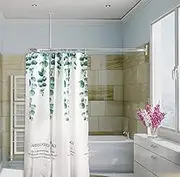 Artiwell L Shaped Shower Curtain Rod, Bathroom Bathtub Corner Shower Curtain Rod with Ceiling Support (CHROME PLATED)