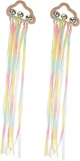 GARIOUANS 2pcs Rainbow Hand Kite with Bells Sensory Educational Toys for Boys and Girls Ribbon Streamers for Dance Gymnastics Parent Activities Joyful Outdoor Fun