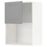 METOD wall cabinet for microwave oven, white/Bodbyn grey, 60x37x80 cm