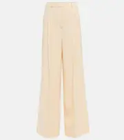 [Loro Piana] Loro Piana Nyack wide-leg linen and wool pants AU 6 pink