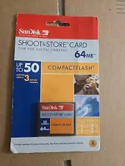 SANDISK SHOOT STORE CARD 64 MB COMPACT FLASH CARD FREE SHIPPING w PRICE TAGS