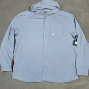 Eddie Bauer Eddies Favorite Thermal Snap Front Hoodie Mens XL Blue New With Tags