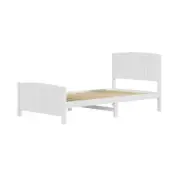 NNEED Bed Frame King Singe Size Timber Platform White