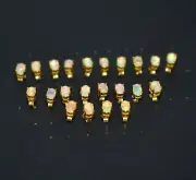 WHOLESALE 11PR 925 SILVER 24CT GOLD OVERLAY ETHIOPIAN OPAL STUD EARRING LOT o953