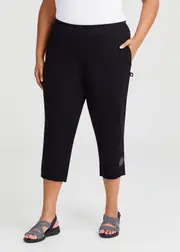[Taking Shape] Taking Shape Natural Palm Cover Crop Pant Size 28 in Black, Viscose - Plus Size Women's Bottoms Black