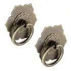 Drop Ring Knobs Antique Tone Ring Pulls Flower Shape Dresser Drawer Bronze
