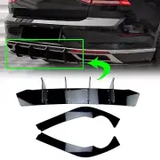 3x Black Rear Bumper Diffuser Side Splitter For Volkswagen Passat B8.5 2019-2022
