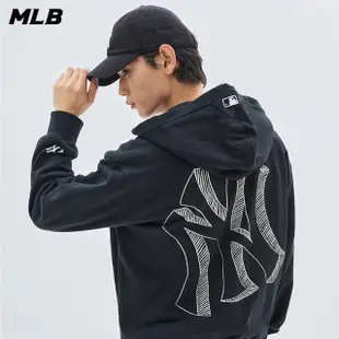 【MLB】大Logo拉鍊連帽外套 紐約洋基隊(3ATRB0334-50BKS)