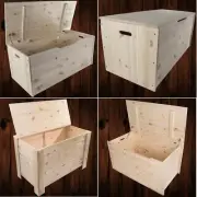 Wooden Storage Trunk Toy Box Chest / XL or XXLarge / Plain Unpainted Pine DIY