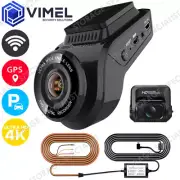 Deluxe 24/7 Dual Dash Camera WIFI GPS 4K Hardwire Kit Security Parking Dashcam