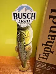 BUSCH LIGHT BEER BIG MOUTH BASS BEER Tap Handle ST. LOUIS MISSOURI BAR Anheuser