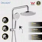 Decaura Rain Shower Head Set 2 in 1 Gooseneck Rail Arm Single Shower Tap Chrome