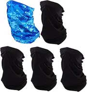 [WOFASHPURET] Multi-use Ice Silk Cycling Scarf 5pcs Sun Block Face Mask Sports Neck Gaiter Breathable Outdoor Accessory