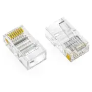 RJ45 CAT5E Plug Solid 2 Prong 6Micron 100pk