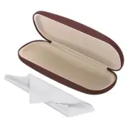 Glasses Case, PU Leather Hard Shell Portable Protective Concise Unisex-Brown