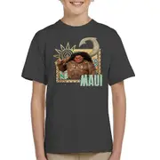 Disney Moana Maui Sunset Kid's T-Shirt Charcoal Large (9-11 yrs)