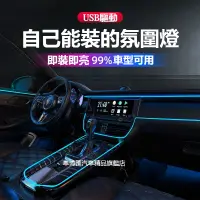 在飛比找蝦皮購物優惠-汽車氛圍燈 冷光線車內飾 汽車LED裝飾燈條  車用氣氛燈 