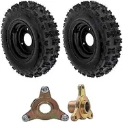 YC Yier 2pcs 4.10-6 Tires and Wheels Rims 3 Lug 6" Go Kart Wheel & 23T Rear Axle Hub for ATV Quad Mini Bike Scooter Lawn Mower 4 Wheelers Drift Trike Taotao
