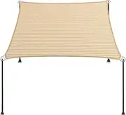 5' x 8' Beige Straight Edge Sun Shade Sail, Rectangle Awning Outdoor Shade Cloth Pergola Cover UV Block Fabric- Customized