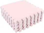 Carpet Squares,10pcs Pink Coral Fleece Interlocking Floor Mats Foam Floor Tiles,Soft Thick Split Joint Interlocking Carpet Tiles,Carpet Tiles for Home Playroom Decoration(Pink)