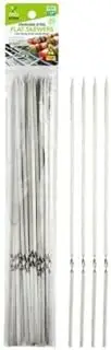 20 Flat BBQ Skewers Stainless Steel Metal Grill Roast Kebab Sticks Reusable 28cm