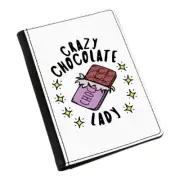 Crazy Chocolate Lady Stars Passport Holder Cover Case Chocoholic Funny Joke Food