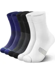 3 Pairs Running Compression Socks for Men & Women, Atheltic Crew Socks with C...