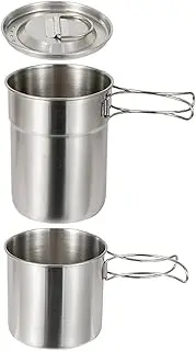 Camping Cook Set - Stainless Steel Hiking Cooking Set,Portable Save Space Survival Cooking Gear for Hiking Backpacking Picnic Fishing