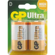 GP 13AUC2 1.5V Ultra Alkaline D Battery Card of 2 D