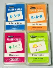 Set-4 Vtg 1962 Whitman Help Yourself FLASH CARDS Home or School Add Subtract ➗