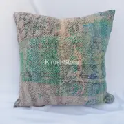 Indian Kantha Vintage Pillow Cases Boho Cushion 16X16 Inch Ethnic Throw Decor