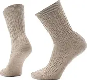 [Smartwool] Everyday Cable Crew Socks For Men and Women, Fossil, Large