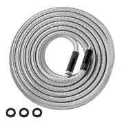 Garden Hose Metal 15 FT, Flexible Stainless Steel Water Hose, Kink Free, Conn...