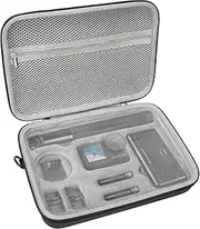 Geekria Action Camera Protective Case Carrying Case, Compatible with DJI Osmo Action 5 Pro/4/3 Action Camera, Travel Storage Bag with Cable Storage (Dark Grey)