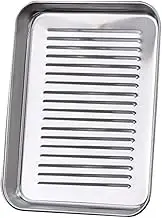 Stainless Steel Baking Pan Rectangle Bakeware for Pizza Bread and Dumplings Heat Resistant Scratch Resistant Reusable Kitchen Baking Tray for Home