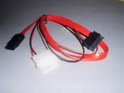 VCOM CE361 SATA2 Data + 4Pin Molex Male to SATA Power/Data Cable for Slim DVD