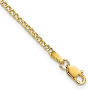 [JewelryWeb] 14ct Gold 1.85mm Semi solid Curb Link Chain Bracelet Jewelry for Women - Length Options: 25 18 20 23