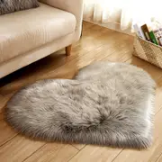 Soft Heart Shaped Area Rug Shaggy Home Bedroom Carpet-Light Grey