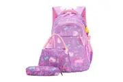 Kids Girls Shoulders waterproof Backpack Travel School Bags-Purple