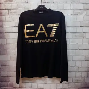 爵尚服飾🔱 Armani EA7 燙金 大logo 👑 長袖 T恤 長T 長袖T 衣服 服飾 休閒服