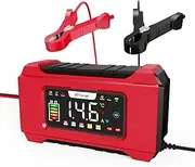 15A 12V/24V Smart Portable Battery Charger with AU Plug: 9-Stage Maintenance, Temp Compensation for Lead Acid Batteries in Automotive, Marine, Lawn Equipment