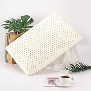 Talatex 100% Natural Premium Latex Pillow, Medium Low Pofile Latex Dunlop Pillow Helps Relieve Pressure, Neck and Shoulder Pain, No Memory Foam Chemicals (Medium Firm, 70×40×15CM)