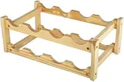 TOMVAES Wooden Wine Rack, 2-Tier 8-Bottle Freestanding Display Wine Organizer Storage Shelf for Kitchen, Bar, Pantry, Wine Cellar, Basement