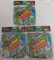 3 TROLLS Happy Birthday Banners. Dream Works Cooper, Poppy, Cybill 6.41 Ft NEW