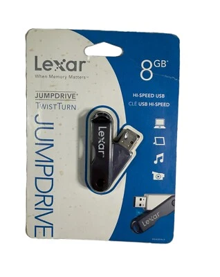 Lexar JumpDrive TwistTurn 8GB USB Flash Drive LJDTT8GBSBNANA (Black/Blue)