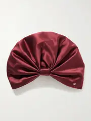 [Valentino Garavani] Valentino Garavani - Gathered Silk-satin Head Scarf - Burgundy - One size One size Burgundy