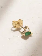[STONE AND STRAND] STONE AND STRAND - 10-karat Gold, Emerald And Diamond Single Earring - One size One size Gold