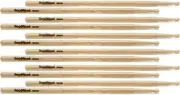 Goodwood US Hickory Drumsticks 6-pair - Rock - Wood Tip (5-pack) Bundle