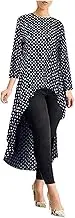 Long Sleeve T Shirts for Women Cotton Water-Fall Shirt Blouses Fashion Printed Tops Shirt High Low Plus Blouse Ladies Chiffon Tops